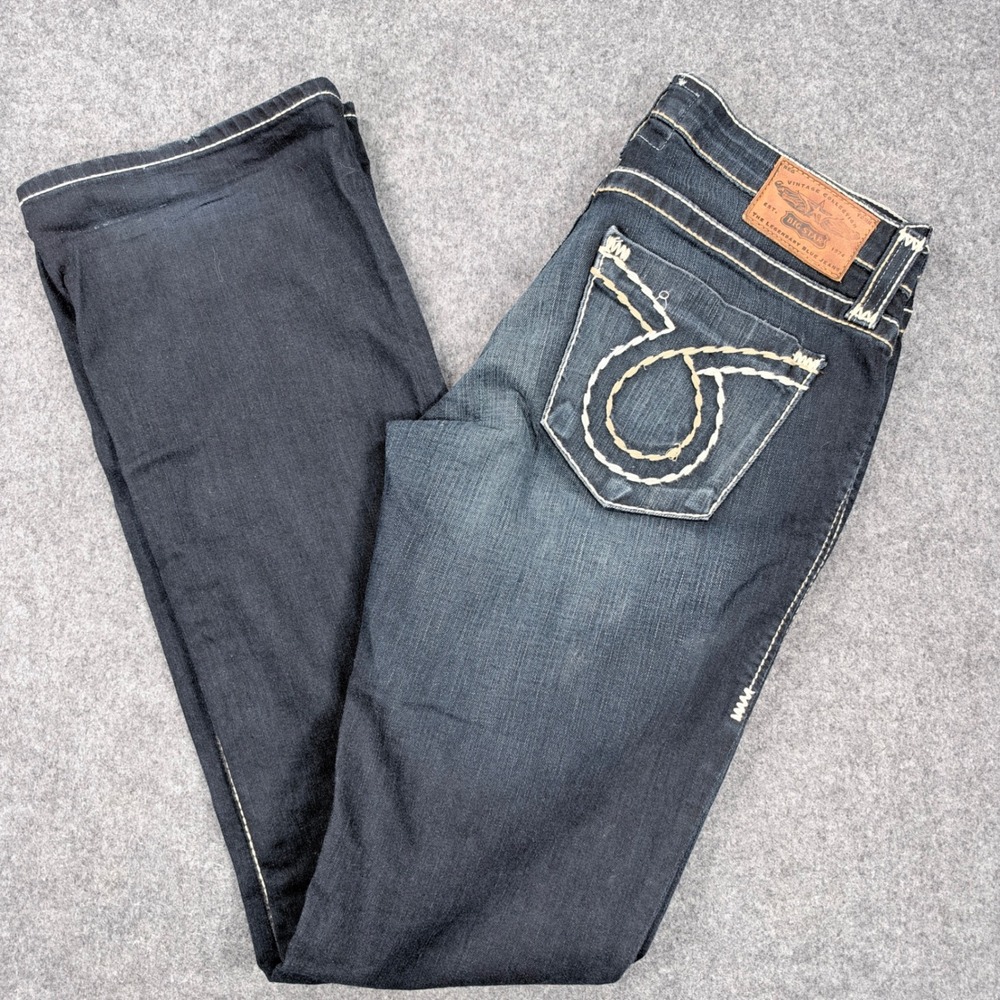 Big Star Liv Boot Jeans Dark Wash Contrast Stitch Bootcut Size 30L